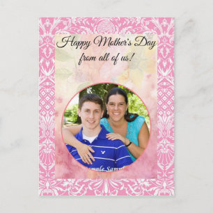 Fuchsia Pink Ananas Viktorianischer Vintager Damas Postkarte