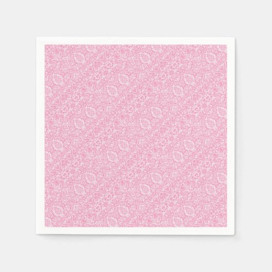 Fuchsia Pink Ananas Viktorianischer Vintager Damas Serviette (Vorderseite)