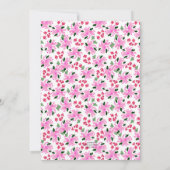 Fuchsia Pink Aquarell Blumengarten Babydusche Einladung (Rückseite)