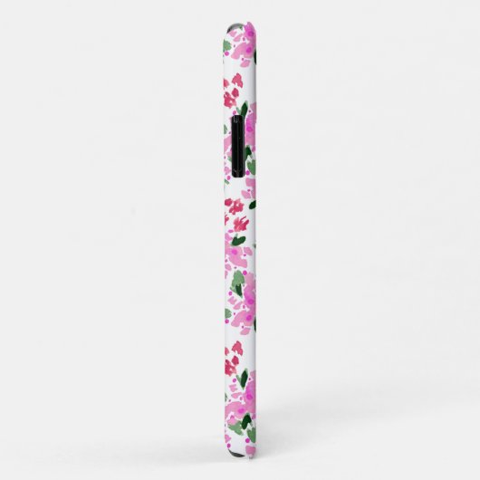 Fuchsia Pink Aquarell Blumengarten Personalisiert Case-Mate iPhone Hülle (Hinten/Rechts)