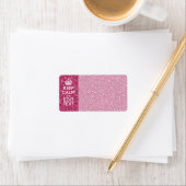 Fuchsia Pink Behalten Ruhe haben Ihren Text Adressaufkleber (Insitu)