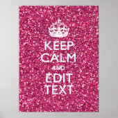 Fuchsia Pink Behalten Ruhe haben Ihren Text Poster (Vorne)