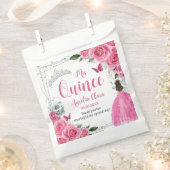 Fuchsia Pink Bläserprinzessin Silver Quinceañera 1 Geschenktütchen (Ausgeschnitten)