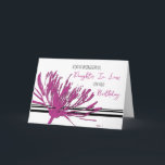 Fuchsia Pink Blume Daughter Law Birthday Card Karte<br><div class="desc">Hübsche und nachdenkliche Begrüßungskarte für die Tochter im Geburtstag des Gesetzes mit moderner Blume in schwarz und fuchsienrosa und handgeschriebenem Stiltext.</div>