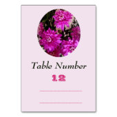 Fuchsia Pink Blume farbenfroh Tischnummer (Vorderseite)