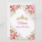 Fuchsia Pink Blume Mis XV Anos Birthday  Einladung (Rückseite)