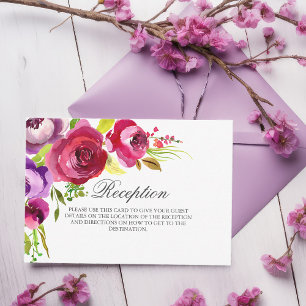 Fuchsia Pink Blumengarten Hochzeitskarte Empfang