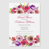 Fuchsia Pink Blumengarten Nachmittags Brautparty Magneteinladung (Vorderseite)