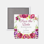 Fuchsia Pink Blumengarten Save the Date Magnet (Vorderseite/Rückseite)