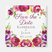 Fuchsia Pink Blumengarten Save the Date Magnet (Vorne)