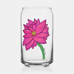 Fuchsia Pink Blüte mit blauem Hintergrund Tote Dosenglas