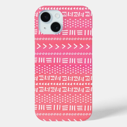 Fuchsia Pink Boho Streifen Muster Niedlich Case-Mate iPhone Hülle (Rückseite)