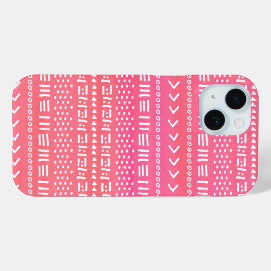 Fuchsia Pink Boho Streifen Muster Niedlich Case-Mate iPhone Hülle (Rückseite (Horizontal))