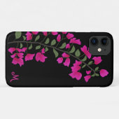 Fuchsia Pink Bougainvillea Monogram Phone Case (Rückseite (Horizontal))
