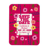 Fuchsia Pink Bright & Bold farbenfroh Magnet (Vertikal)