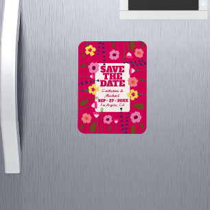 Fuchsia Pink Bright & Bold farbenfroh Magnet