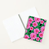 Fuchsia Pink Camellias und Green Blätter Journal Notizblock (Innenseite)