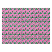 Fuchsia Pink Camellias und Jade Green Blätter Tischdecke (Vorderseite (Horizontal))