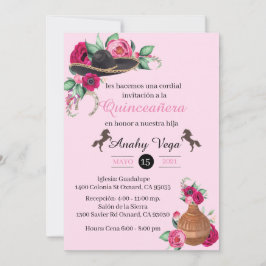 Fuchsia Pink Charra Einladung, rustikaler Charro W Save The Date