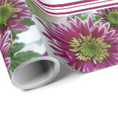 Fuchsia Pink Chrysanthemas Collage Wrapping Paper Geschenkpapier (Rolleneckpunkt)