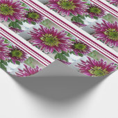 Fuchsia Pink Chrysanthemas Collage Wrapping Paper Geschenkpapier (Ecke)