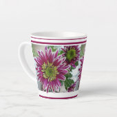 Fuchsia Pink Chrysanthemums Collage Latte Tasse (Linke Ecke)