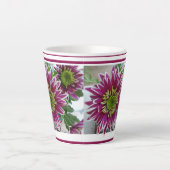 Fuchsia Pink Chrysanthemums Collage Latte Tasse (Vorderseite)