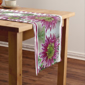 Fuchsia Pink Chrysanthemums Collage Table Runner Großer Tischläufer (Beispiel)