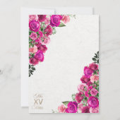 Fuchsia Pink Cowgirl Western Charro Quinceanera Einladung (Rückseite)