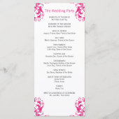 Fuchsia Pink Damask Hochzeitsprogramm Programm (Rückseite)