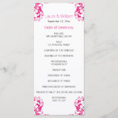 Fuchsia Pink Damask Hochzeitsprogramm Programm (Vorderseite)