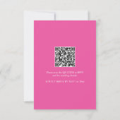 Fuchsia Pink Einladung zur Hochzeit mit QR-Code (Rückseite)