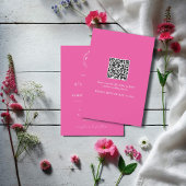 Fuchsia Pink Einladung zur Hochzeit mit QR-Code