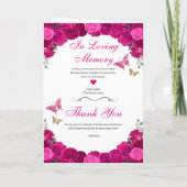 Fuchsia Pink Floral Quinceanera Tiara Butterflies Programm (Rückseite)