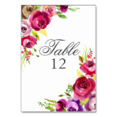 Fuchsia Pink Floral Romantischer Frühlingsgarten H Tischnummer (Vorderseite)