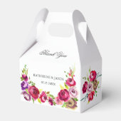 Fuchsia Pink Floral Romantischer Rose Hochzeit Geschenkschachtel (Vorderseite)