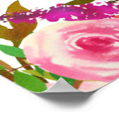 Fuchsia Pink Floral Wedding Welcome Poster (Ecke)