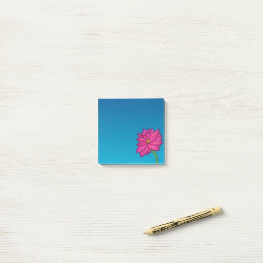 Fuchsia Pink Flower Square Notes Post-it Klebezettel (Auf Schreibtisch)