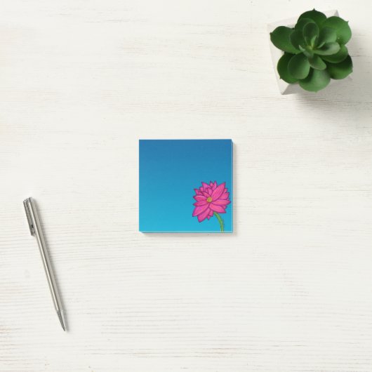Fuchsia Pink Flower Square Notes Post-it Klebezettel (Büro)