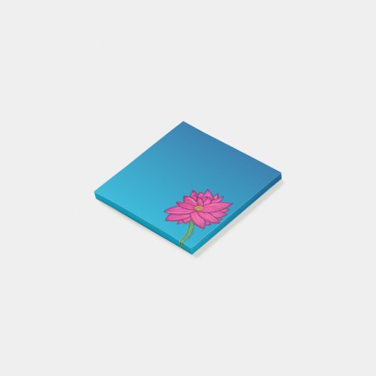 Fuchsia Pink Flower Square Notes Post-it Klebezettel (angewinkelt)