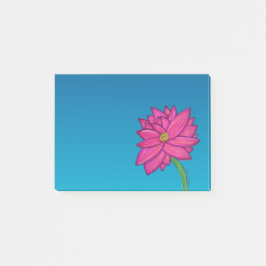 Fuchsia Pink Flower Wide Post-It Notes Klebezettel