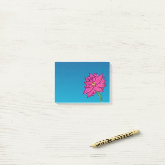 Fuchsia Pink Flower Wide Post-It Notes Post-it Klebezettel (Auf Schreibtisch)