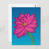 Fuchsia Pink Flower with blue background Postkarte (Vorne/Hinten)