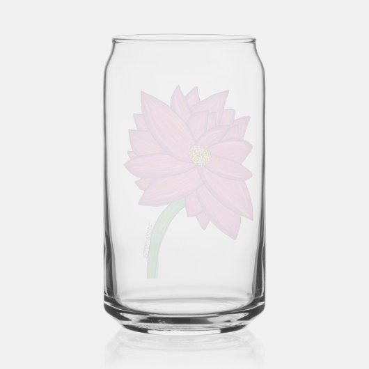 Fuchsia Pink Flower with blue background Tote Dosenglas (Rückseite)