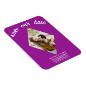 Fuchsia Pink Foto Wedding Save the Date Magnet (Rechte Seite)