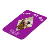 Fuchsia Pink Foto Wedding Save the Date Magnet (Linke Seite)