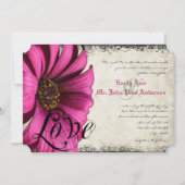 Fuchsia Pink Gerber Daisy Wedding Einladung (Vorderseite)