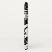 Fuchsia Pink Gerbera Daisy Black/White Swirl Girl Case-Mate iPhone Hülle (Hinten/Rechts)