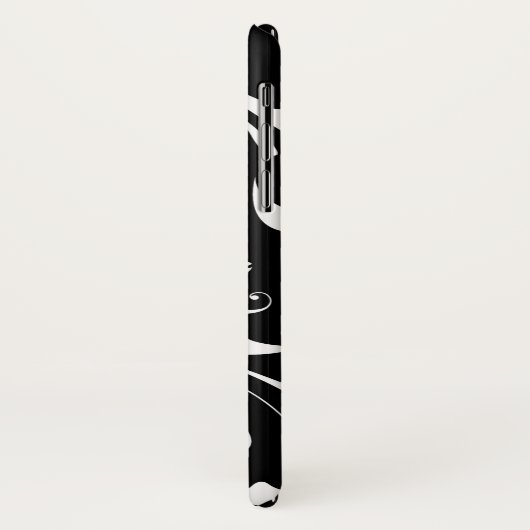 Fuchsia Pink Gerbera Daisy Black/White Swirl Girl Case-Mate iPhone Hülle (Hinten/Links)