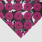 Fuchsia Pink Gerbera Daisy Black/White Swirl Girl Seidenpapier (Ausschnitt)